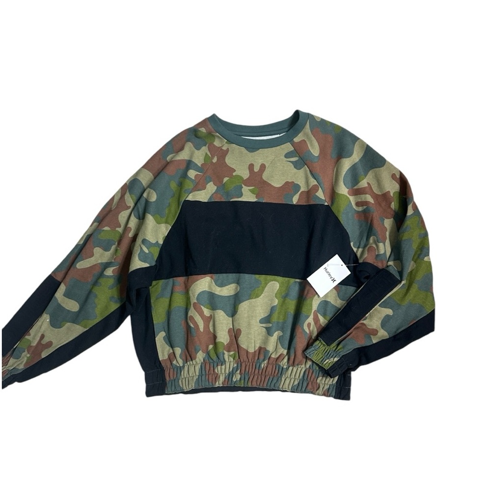 HURLEY Women’s One & Only Dolman Camo Fleece Crewneck Sweatshirt NWT - Picture 4 of 16